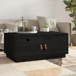 vidaXL Tavolino da Salotto Nero 80x50x35 cm in Legno Massello di Pino