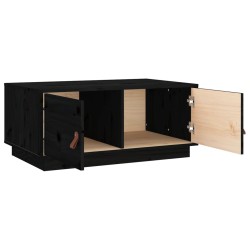 vidaXL Tavolino da Salotto Nero 80x50x35 cm in Legno Massello di Pino