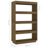 vidaXL Libreria/Divisorio Marrone Miele 80x35x135 cm in Legno di Pino