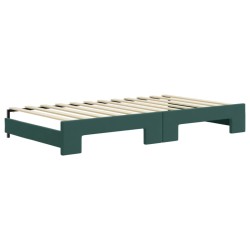 vidaXL Divano Letto Estraibile Cassetti Verde Scuro 100x200cm Velluto