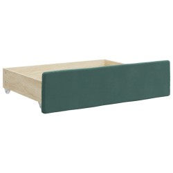 vidaXL Divano Letto Estraibile Cassetti Verde Scuro 100x200cm Velluto