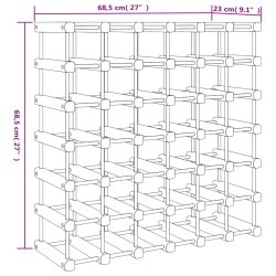 vidaXL Portabottiglie Vino 42 Bottiglie 68,5x23x68,5 cm Massello Pino