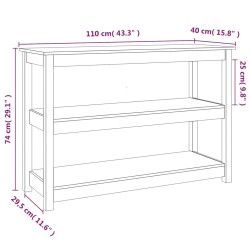 vidaXL Tavolo Consolle Miele 110x40x74 cm in Legno Massello di Pino