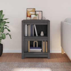 vidaXL Libreria Grigia 50x35x68 cm in Legno Massello di Pino