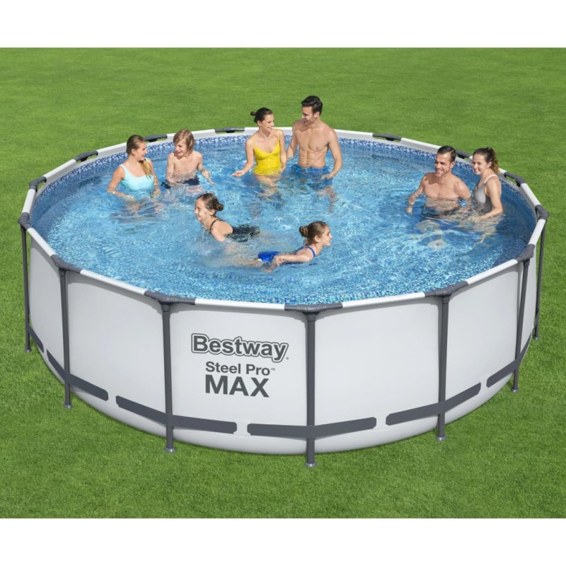 Bestway Set Piscina Fuori Terra Steel Pro MAX Rotonda 457x122 cm