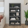 vidaXL Libreria Grigia 80x35x154 cm in Legno Massello di Pino