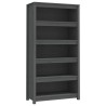 vidaXL Libreria Grigia 80x35x154 cm in Legno Massello di Pino