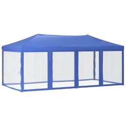 vidaXL Tenda per Feste Pieghevole con Pareti Laterali Blu 3x6 m