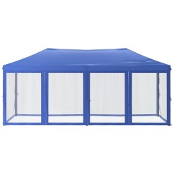 vidaXL Tenda per Feste Pieghevole con Pareti Laterali Blu 3x6 m