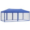 vidaXL Tenda per Feste Pieghevole con Pareti Laterali Blu 3x6 m