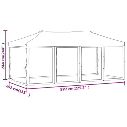 vidaXL Tenda per Feste Pieghevole con Pareti Laterali Blu 3x6 m