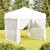 vidaXL Tenda per Feste Pieghevole con Pareti Laterali Bianco 2x2 m