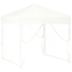 vidaXL Tenda per Feste Pieghevole con Pareti Laterali Bianco 2x2 m