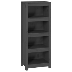 vidaXL Libreria Grigia 50x35x125,5 cm in Legno Massello di Pino