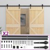 vidaXL Porta Scorrevole con Set Hardware 80x210 cm in Legno di Pino