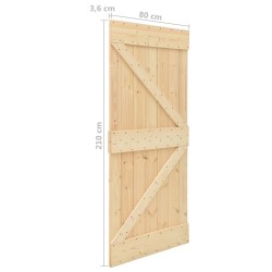 vidaXL Porta Scorrevole con Set Hardware 80x210 cm in Legno di Pino