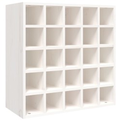 vidaXL Portabottiglie Bianco 56x25x56 cm in Legno Massello di Pino