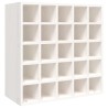 vidaXL Portabottiglie Bianco 56x25x56 cm in Legno Massello di Pino