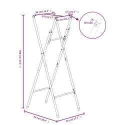 vidaXL Gambe Pieghevoli per Tavolo da Bar Argento 45x53x108 cm Acciaio