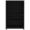 vidaXL Libreria Nera 80x35x126 cm in Legno Massello di Pino