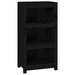 vidaXL Libreria Nera 50x35x97 cm in Legno Massello di Pino