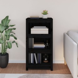 vidaXL Libreria Nera 50x35x97 cm in Legno Massello di Pino