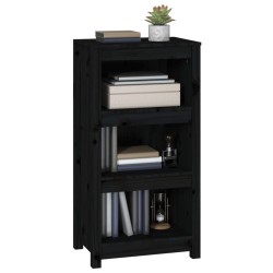 vidaXL Libreria Nera 50x35x97 cm in Legno Massello di Pino