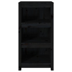 vidaXL Libreria Nera 50x35x97 cm in Legno Massello di Pino