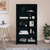 vidaXL Libreria Nera 80x35x154 cm in Legno Massello di Pino