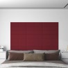 Pannelli Murali 12 pz Rosso Vino 60x15 cm Velluto 1,08 m²