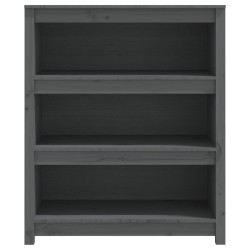 vidaXL Libreria Grigia 80x35x97 cm in Legno Massello di Pino