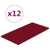 Pannelli Murali 12 pz Rosso Vino 60x30 cm in Velluto 2,16 m²