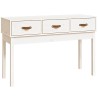 vidaXL Tavolo Consolle Bianco 114x40x75 cm in Legno Massello di Pino