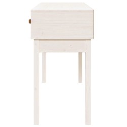 vidaXL Tavolo Consolle Bianco 114x40x75 cm in Legno Massello di Pino