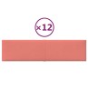 Pannelli Murali 12 pz Rosa 60x15 cm Velluto 1,08 m²