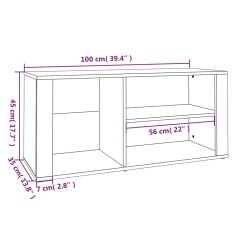 vidaXL Scarpiera Bianco Lucido 100x35x45 cm in Legno Ingegnerizzato