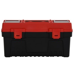 vidaXL Set Cassette degli Attrezzi 2 pz Nero e Rosso in Polipropilene