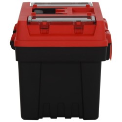 vidaXL Set Cassette degli Attrezzi 2 pz Nero e Rosso in Polipropilene