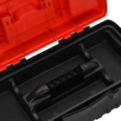 vidaXL Set Cassette degli Attrezzi 2 pz Nero e Rosso in Polipropilene