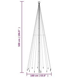 vidaXL Albero di Natale con Puntale Blu 732 LED 500 cm