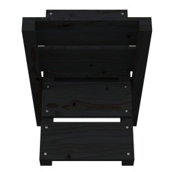 vidaXL Portaceppi Nero 47x39,5x48 cm in Legno Massello di Pino