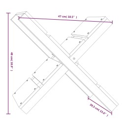 vidaXL Portaceppi Nero 47x39,5x48 cm in Legno Massello di Pino