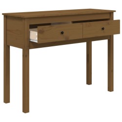 vidaXL Tavolo Consolle Miele 100x35x75 cm in Legno Massello di Pino