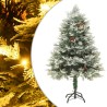 Albero di Natale con LED e Pigne Verde 120 cm in PVC e PE