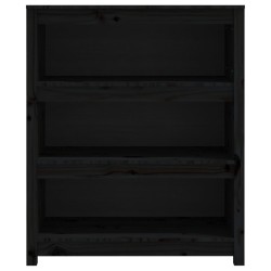 vidaXL Libreria Nera 80x35x97 cm in Legno Massello di Pino