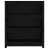 vidaXL Libreria Nera 80x35x97 cm in Legno Massello di Pino