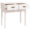 vidaXL Tavolo Consolle Bianco 76,5x40x75 cm in Legno Massello di Pino