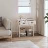 vidaXL Tavolo Consolle Bianco 76,5x40x75 cm in Legno Massello di Pino