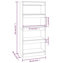 vidaXL Libreria/Divisorio Rovere Marrone 60x30x135cm Legno ingegnerizzato