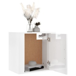 vidaXL Comodini a Muro 2 pz Bianco Lucido 50x30x47 cm